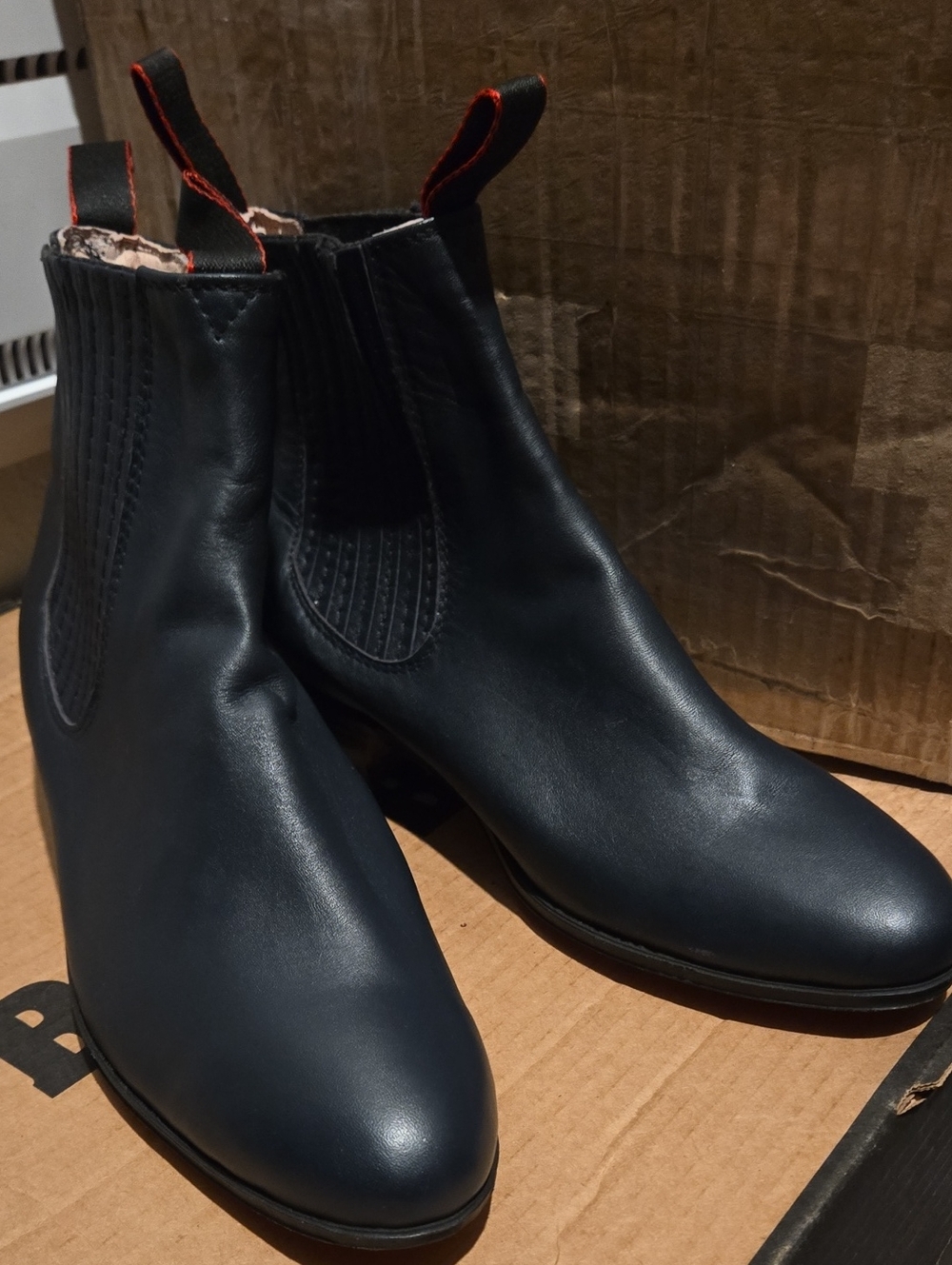 Brand New Men's Black Chelsea Boots - Classic Slip-On Charro Boots
